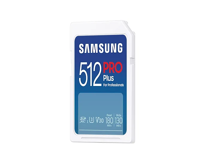 Samsung PRO Plus 512 GB SDXC UHS-I U3 V30 Class 10 A2 kort, vit