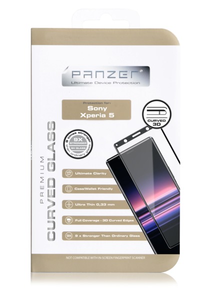 Sony Xperia 5, Curved Glass, Black