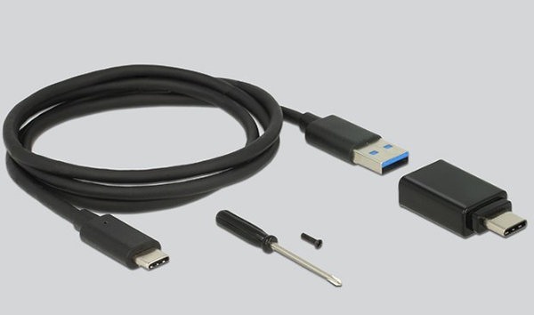 DeLOCK ext kabinett 1x2,5" SATA-HDD, USB 3.1 Gen2, max 9,5mm, svart