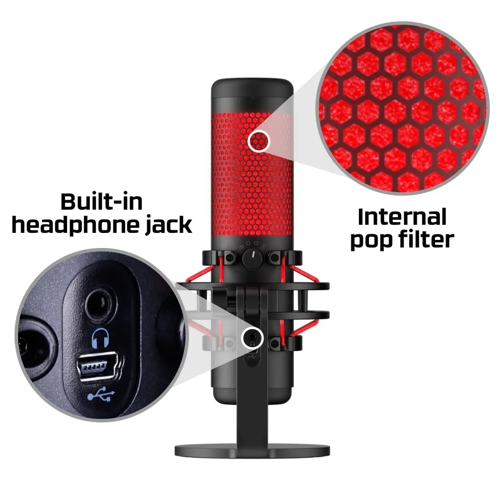 HyperX QuadCast USB - microphone, black/red