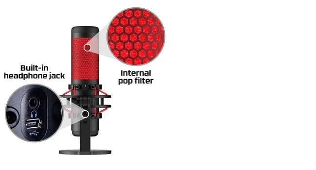 HyperX QuadCast USB - microphone, black/red