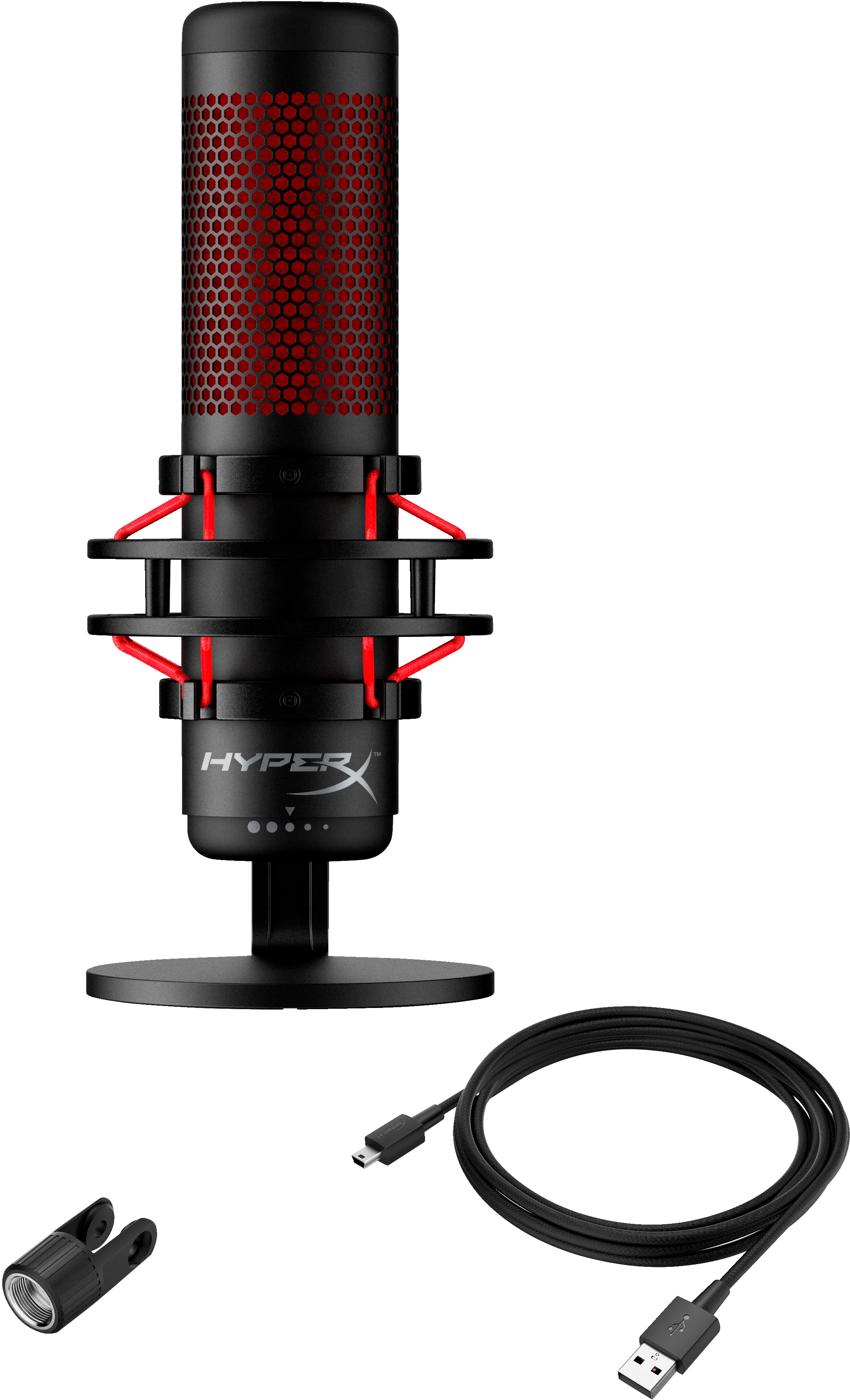 HyperX QuadCast USB - microphone, black/red