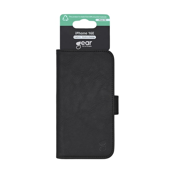 GEAR Wallet MagSeries, iPhone 16e - Wallet Case, Black