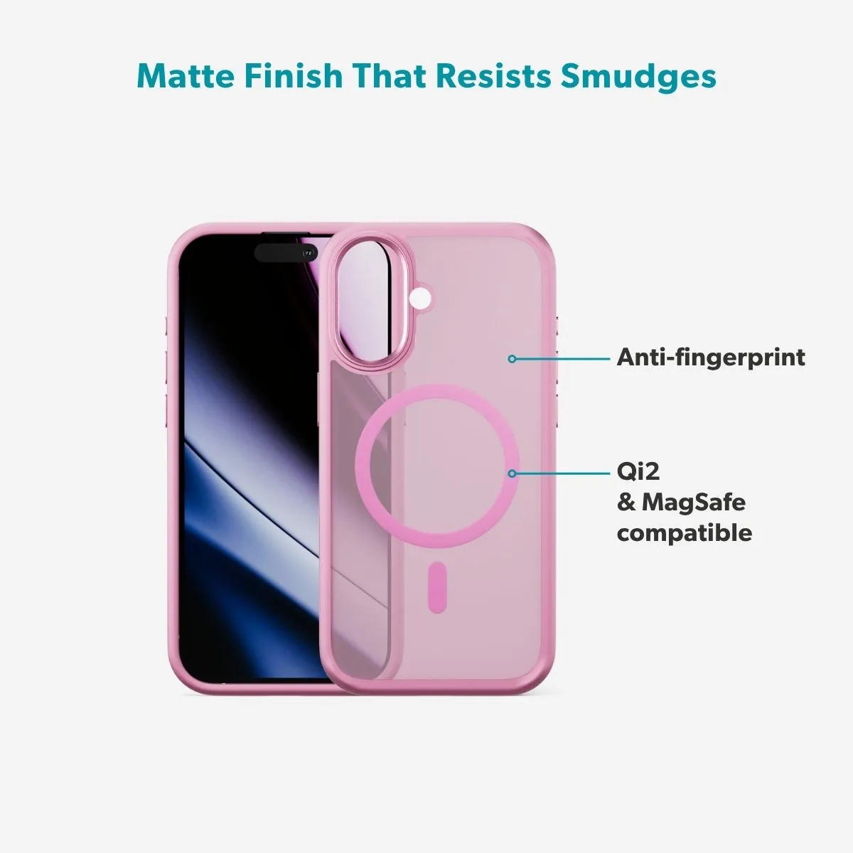 Epico HeroMatte Pro Mag+ Case iPhone 17 Qi2  &amp;  MagSafe yhteensopiva, vaaleanpunainen