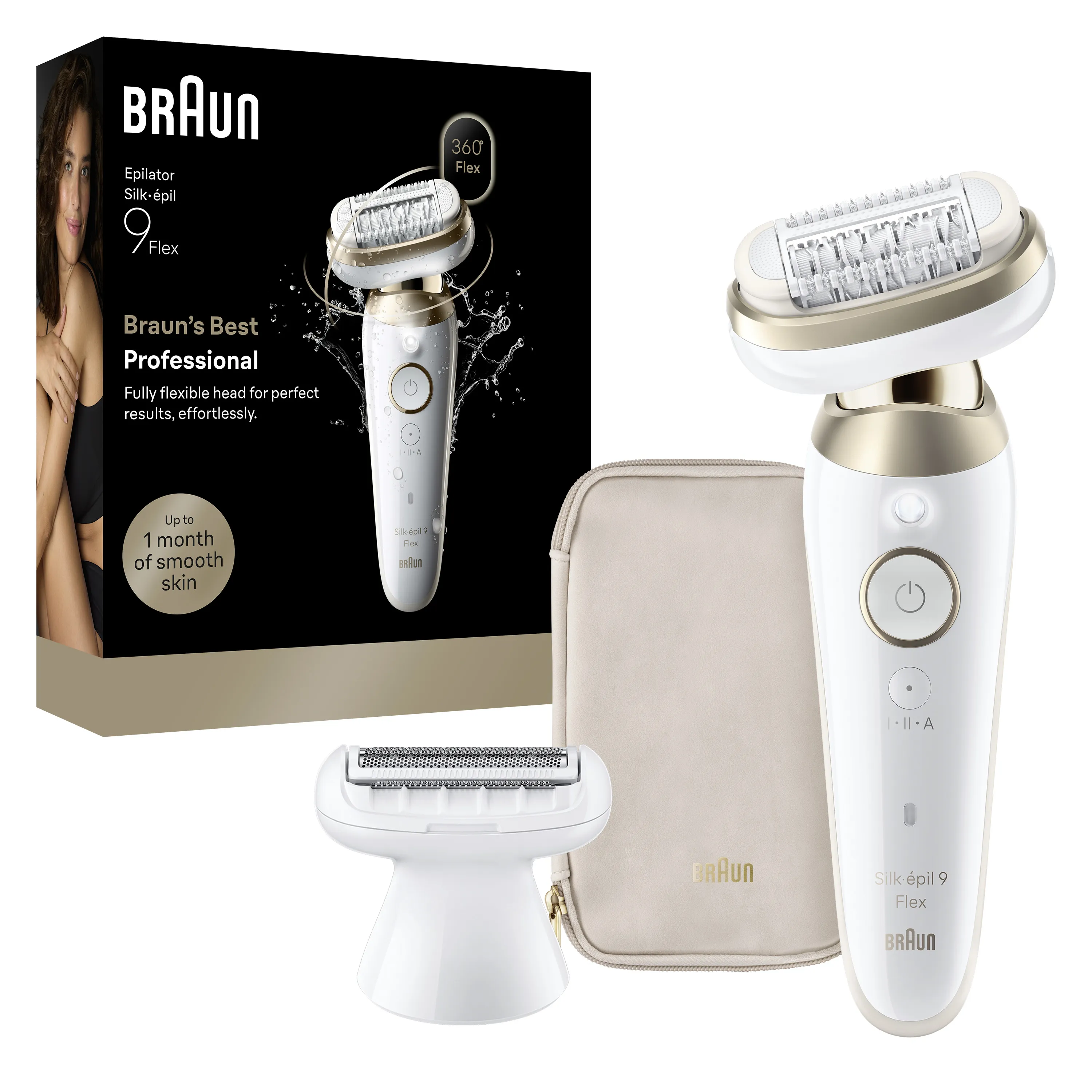 Braun Silk&middot;&eacute;pil 9 Flex 9-030 3D Wet &amp; Dry - epilator, Gold