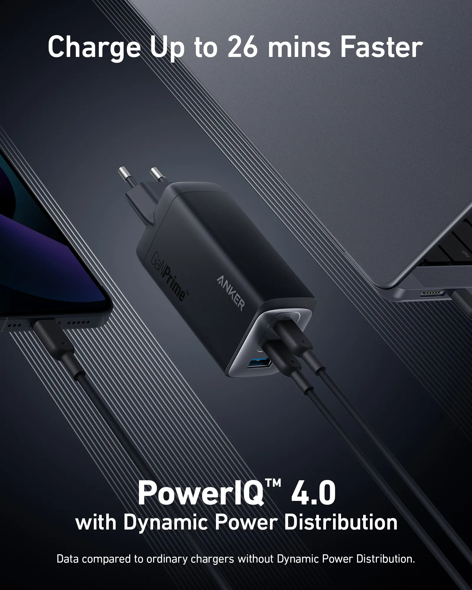 Anker 737 GaN 120W 2xUSB-C 1xUSB-A -laturi, Musta
