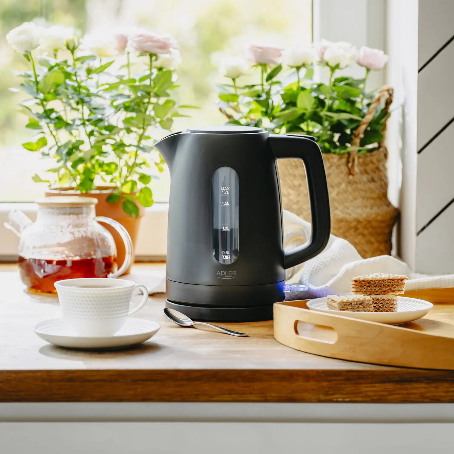 ADLER AD 1379B kettle, 1.7L, 2200W, Black