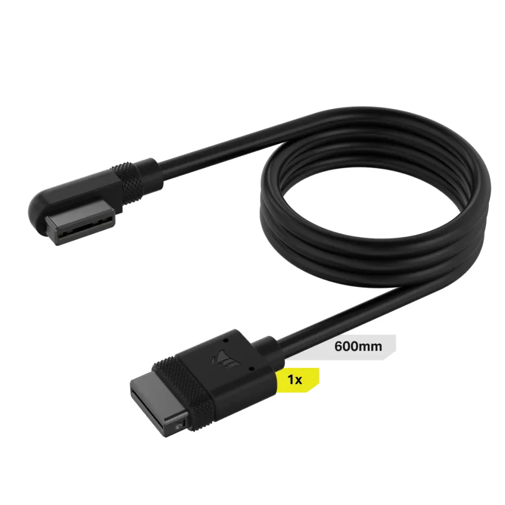 CORSAIR iCUE LINK Slim Cable, 1x 600mm (straight / slim 90° connector)
