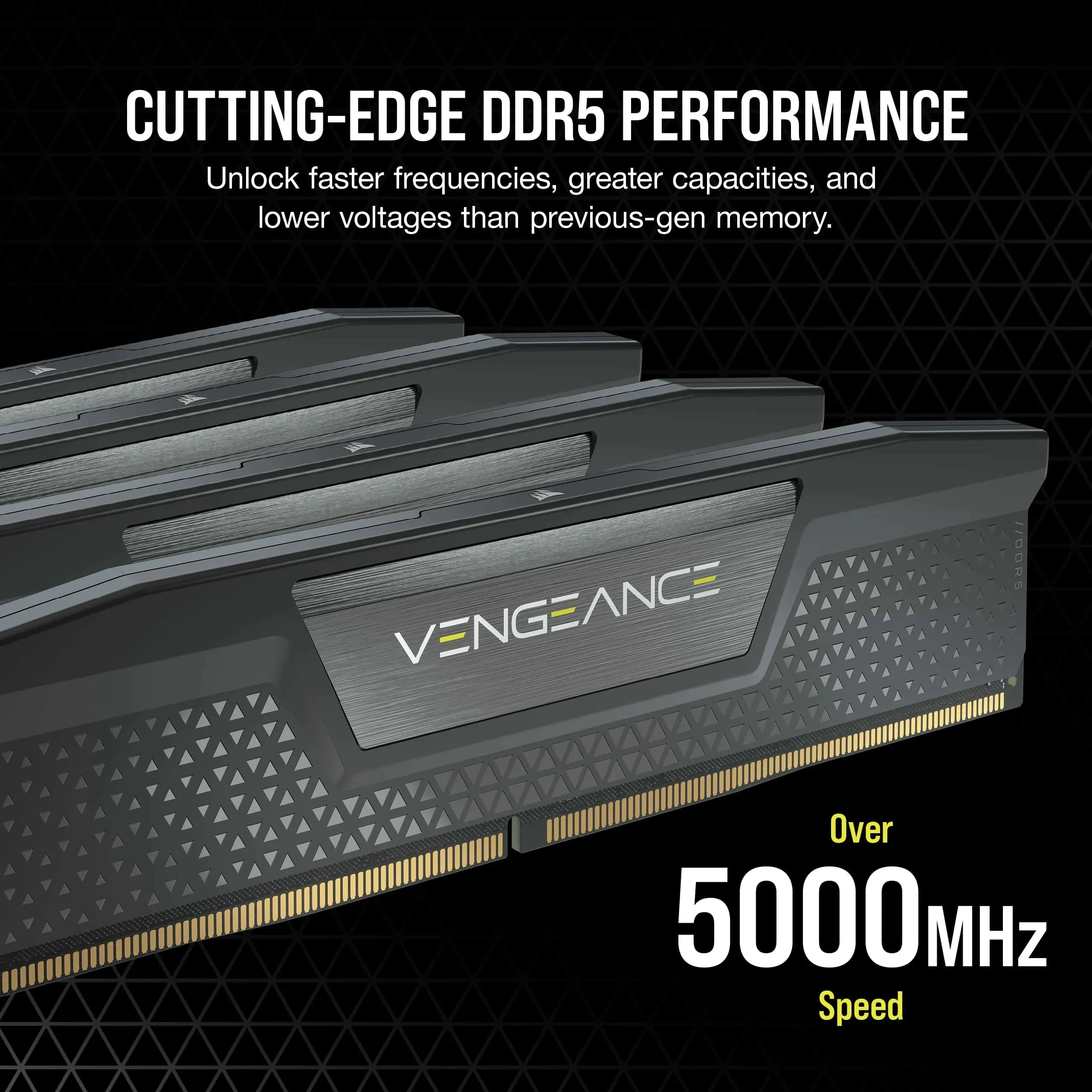 CORSAIR VENGEANCE 64GB 2x32GB DDR5 5600MT/s DIMM Unbuffered 36-36-36-76 Std PMIC XMP 3.0 Black Heatspreader Black PCB 1.25V