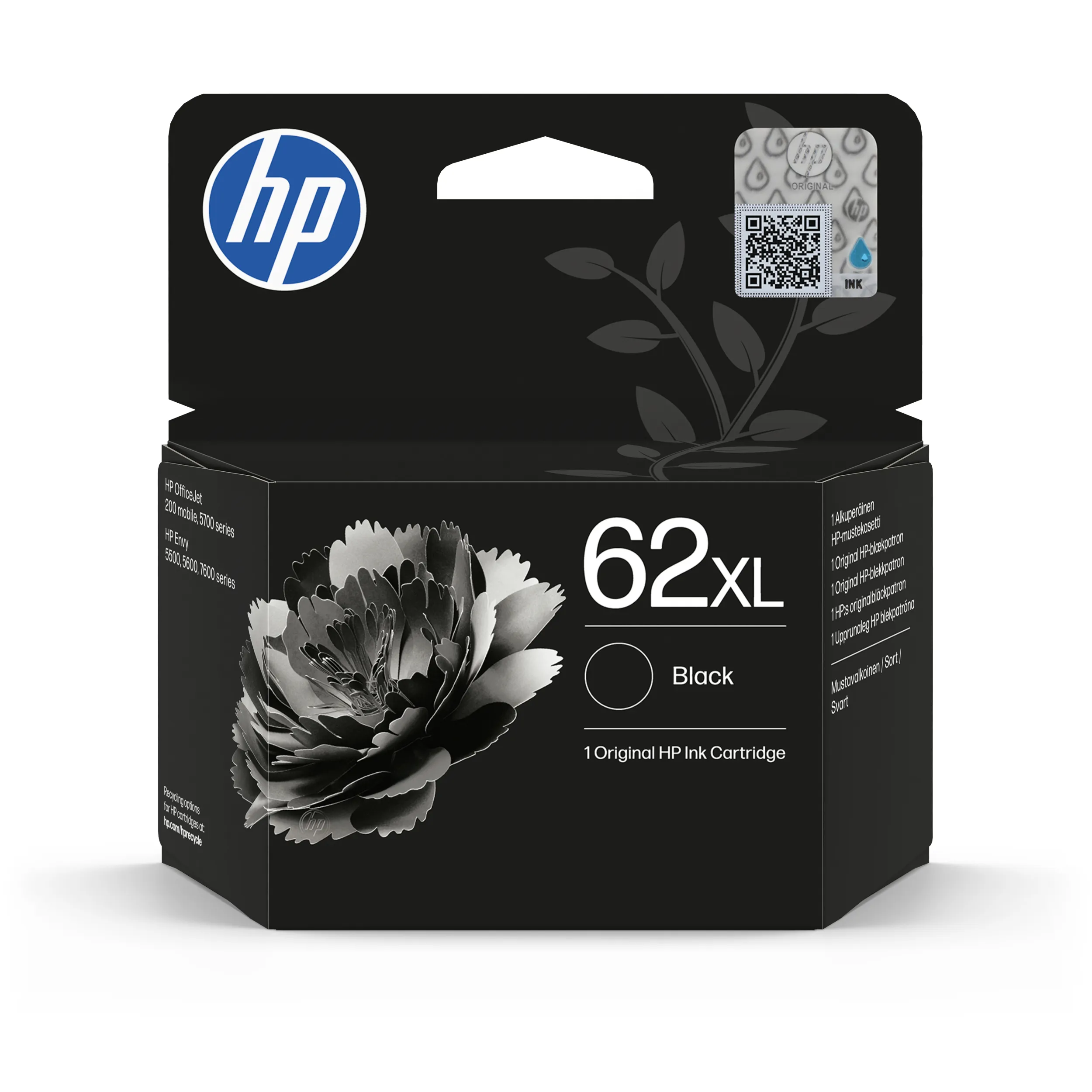 HP 62XL bl&auml;ckpatron, 7.5 ml, svart