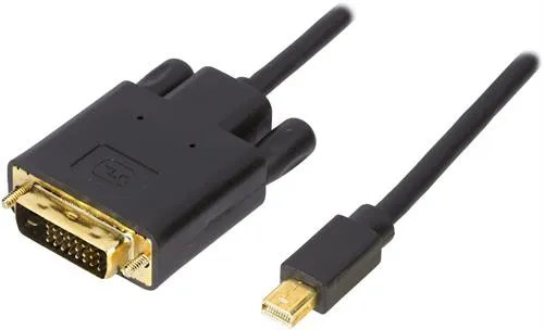Deltaco mini DisplayPort &ndash; DVI-D - cable, Single, 1 m, Black