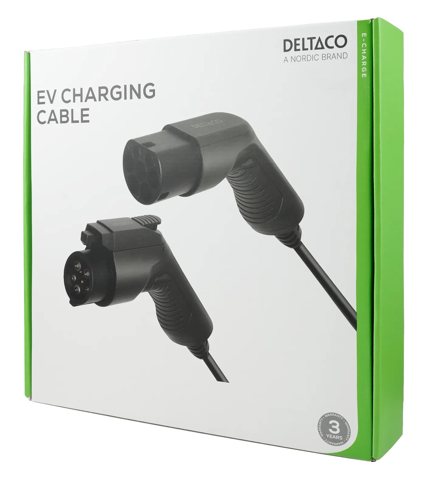 DELTACO e-Charge, cable type 2 - type 2, 3 phase, 16A, 5M - electric car charging cable