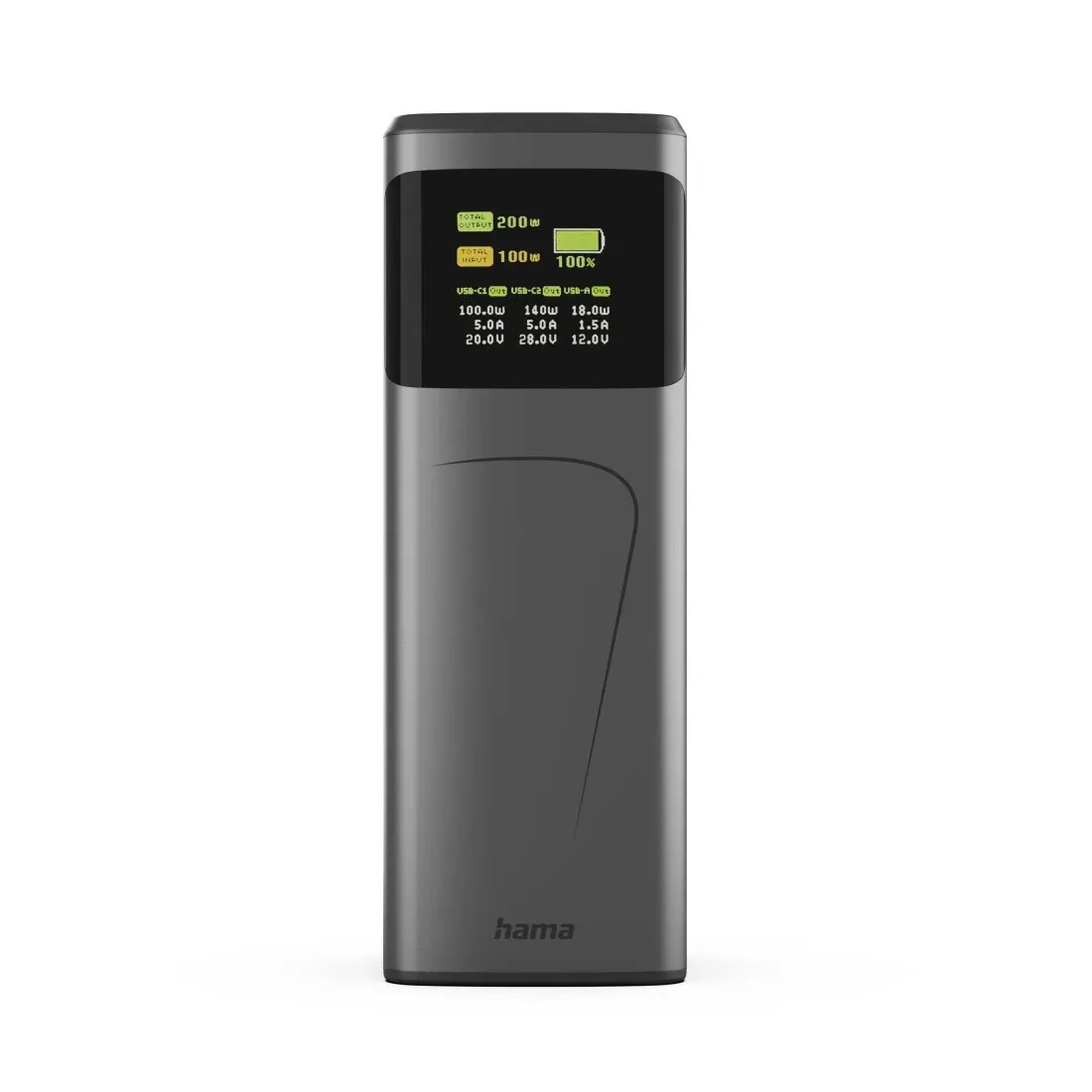 HAMA Power Pack 200W Fast Charge 24000mAh 2xUSB-C 1xUSB-A Black