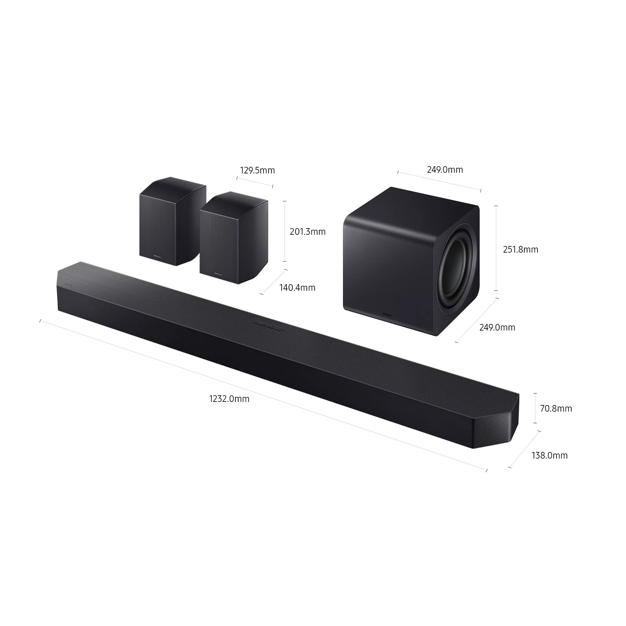Samsung HW-Q990F, 11.1.4, Dolby Atmos Soundbar system, with wireless subwoofer, Black