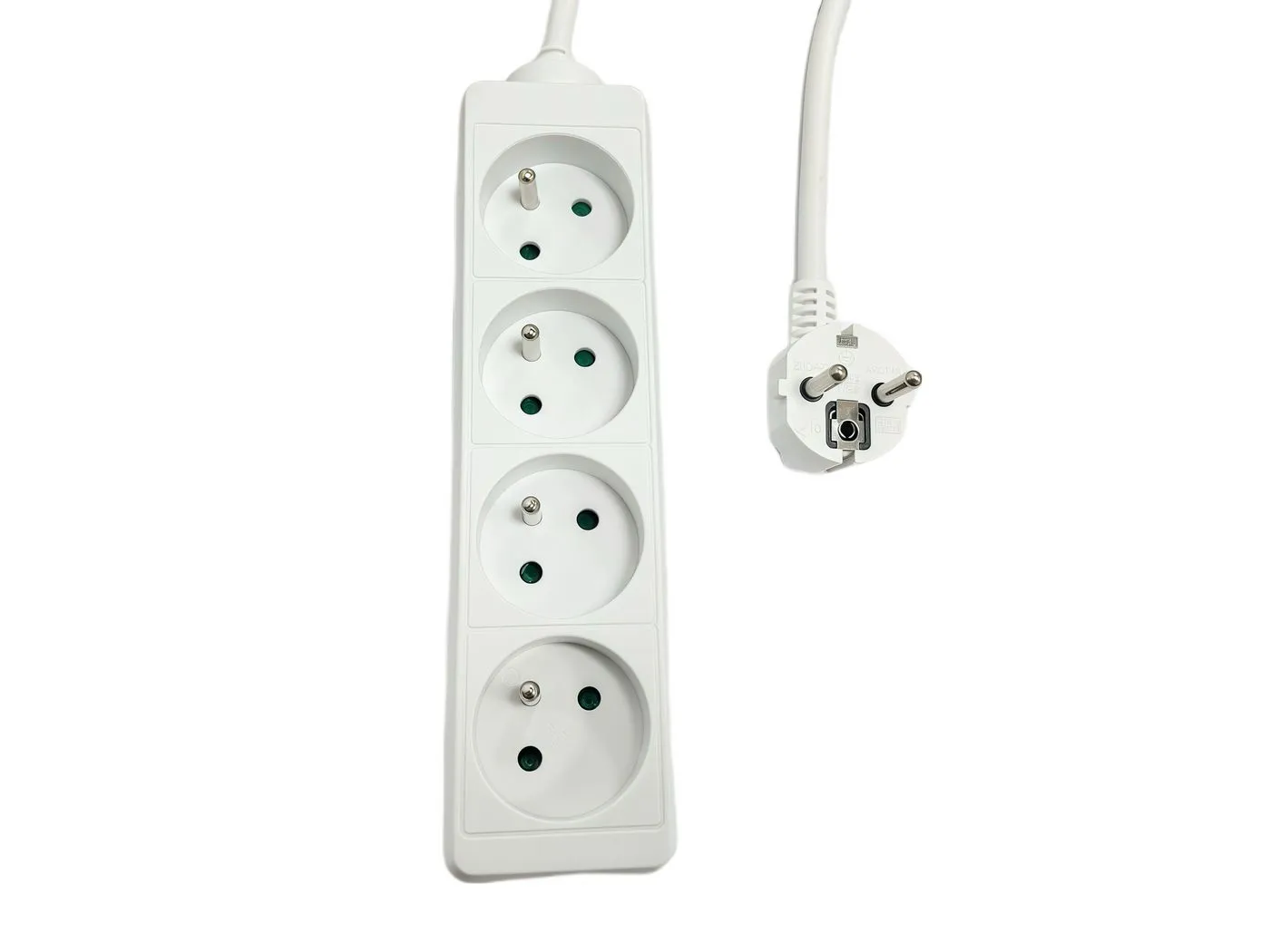 MICROCONNECT MC-PS040300FRW - 4-paikkainen monipistorasia, ranskalainen tyyppi E, 3 metri&auml;, valkoinen