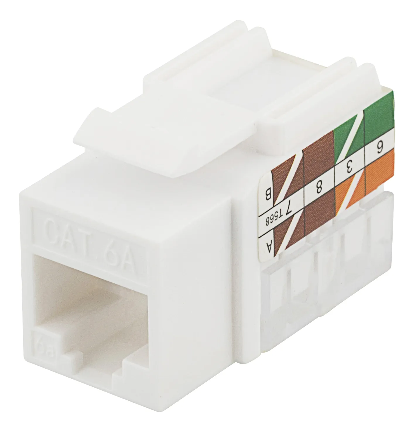 DELTACO Cat6A UTP Keystone uttag, vit