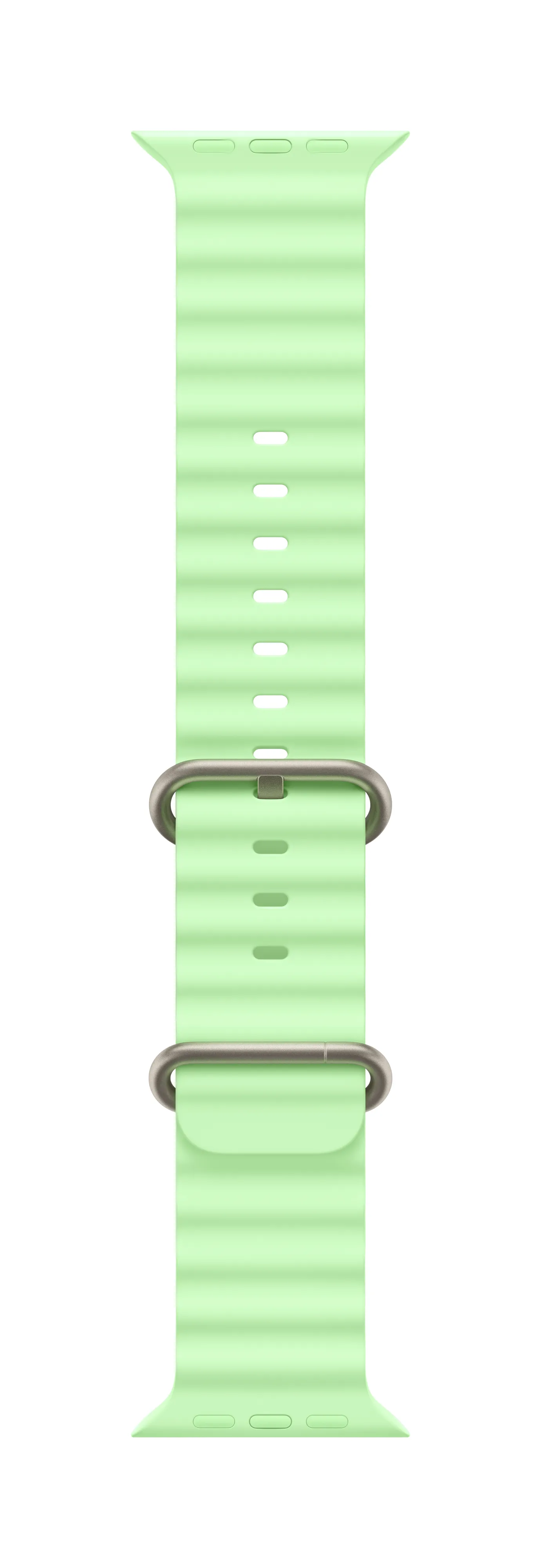 Apple Watch 49 mm Ocean Band, Neon Green, Natural Titanium Finish