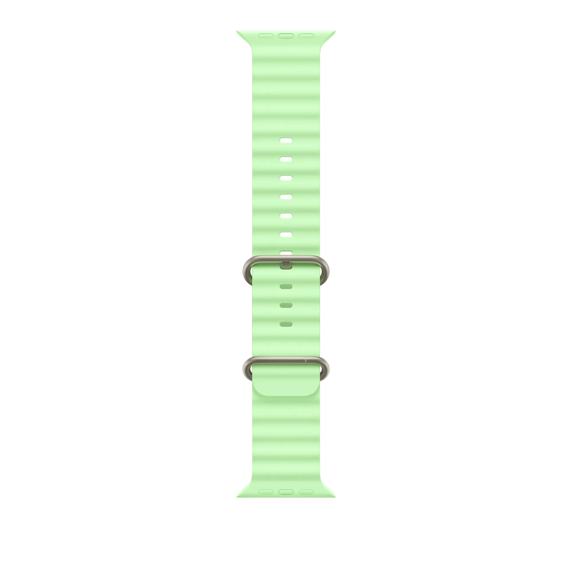 Apple Watch 49 mm Ocean Band, Neon Green, Natural Titanium Finish