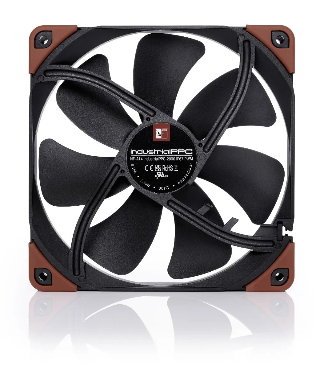 Noctua NF-A14 industrial PPC-2000, 140mm - chassi fl&auml;kt, svart