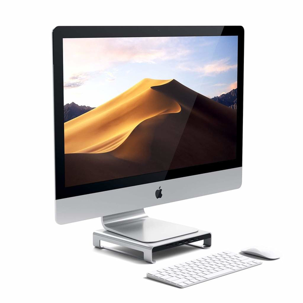 Satechi USB-C Aluminum Monitor Stand Hub for iMac, silver