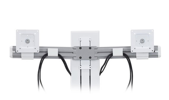 ERGOTRON WorkFit-SR Dual Monitor Sit-Stand Desktop Workstation Short Surface white