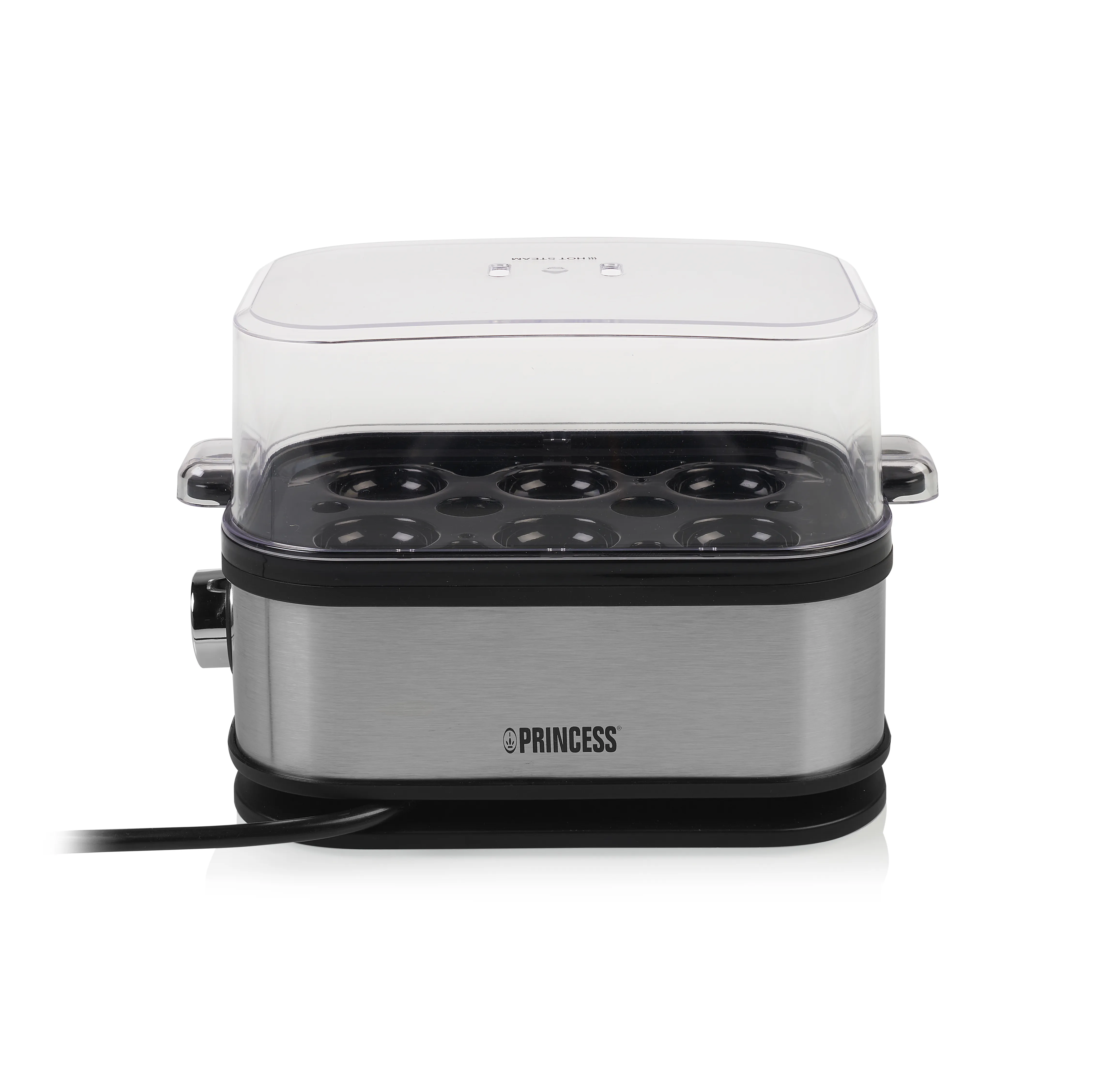 Princess 262046 Egg Cooker, 6 Eggs, 400 W, Black/Silver