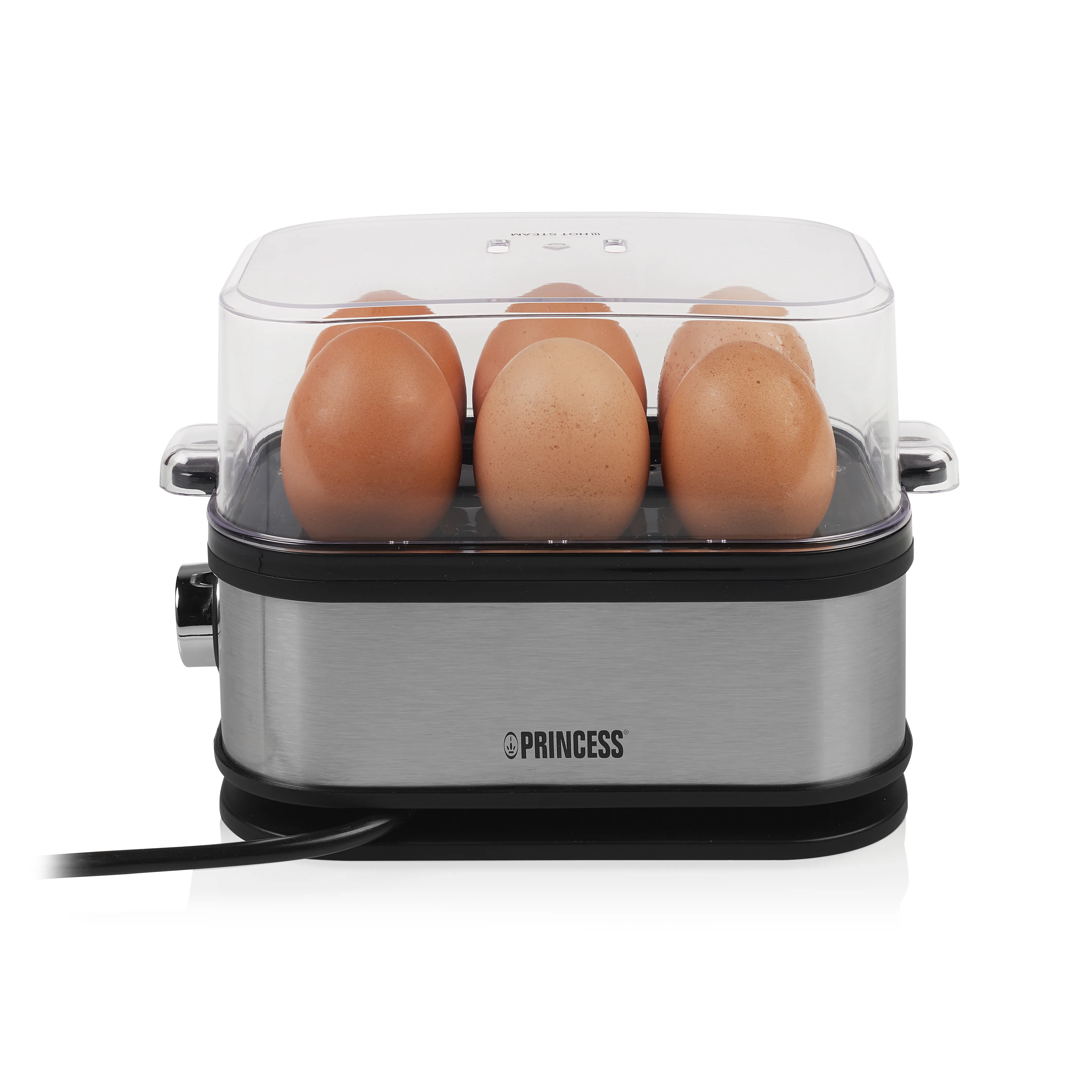 Princess 262046 Egg Cooker, 6 Eggs, 400 W, Black/Silver