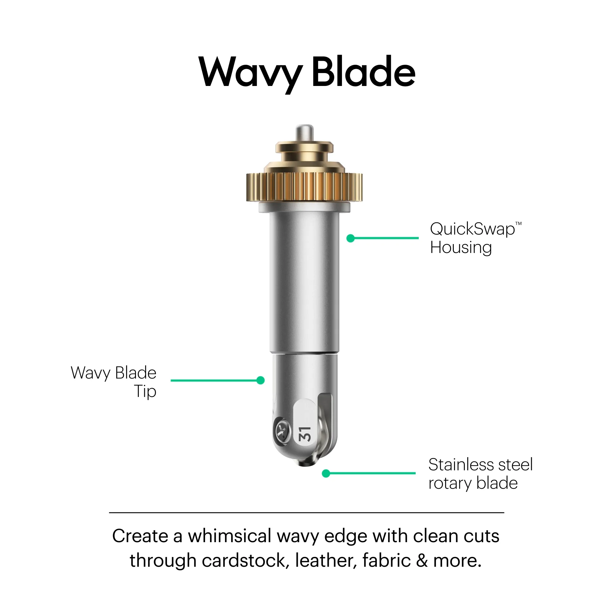Cricut Maker Wavy Blade Tip with QuickSwap Housing