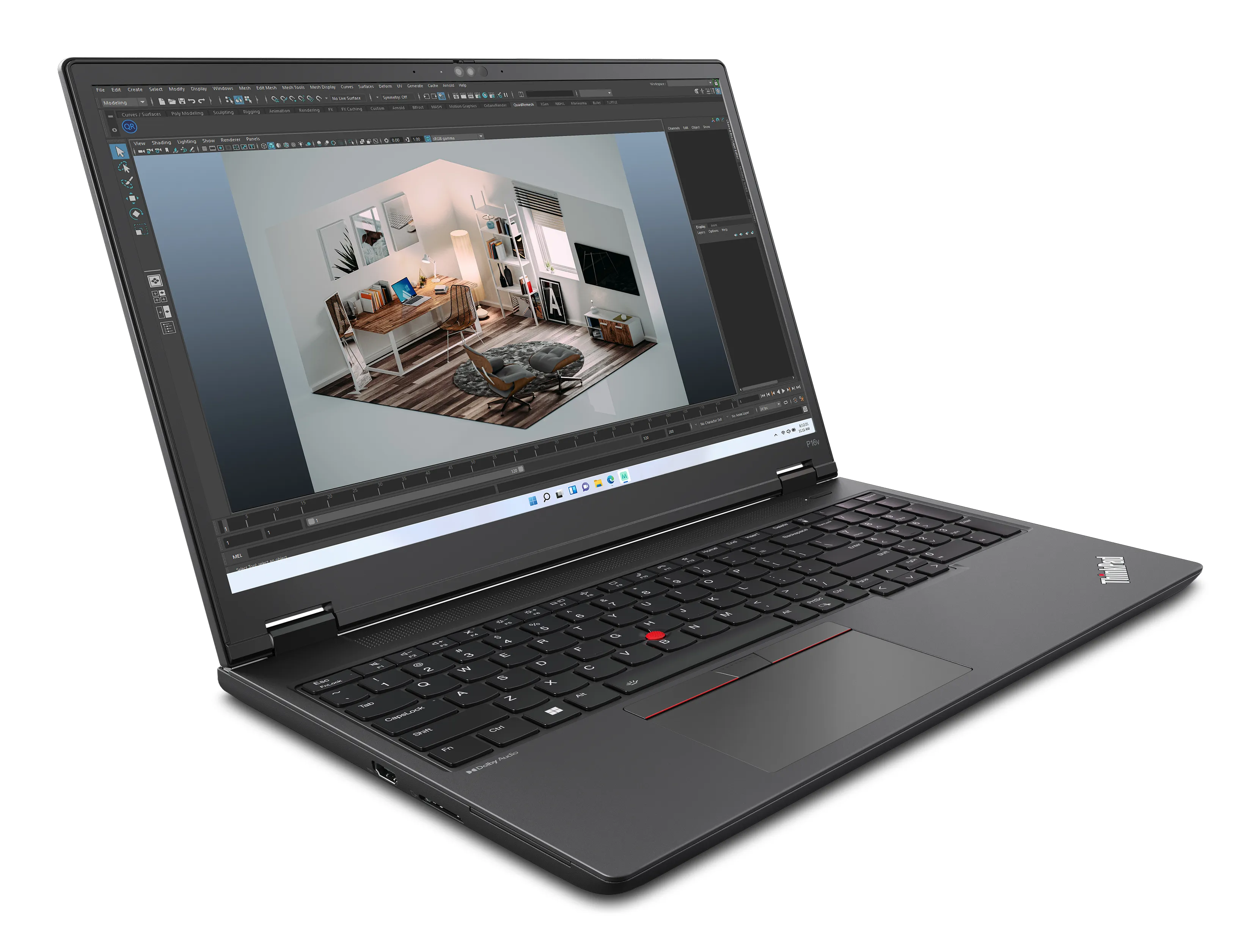 Lenovo ThinkPad P16v G2 16&quot; Intel Ultra 7 165H, 32 GB, 1 TB, RTX 2000, Win 11 Pro - b&auml;rbar dator, Black