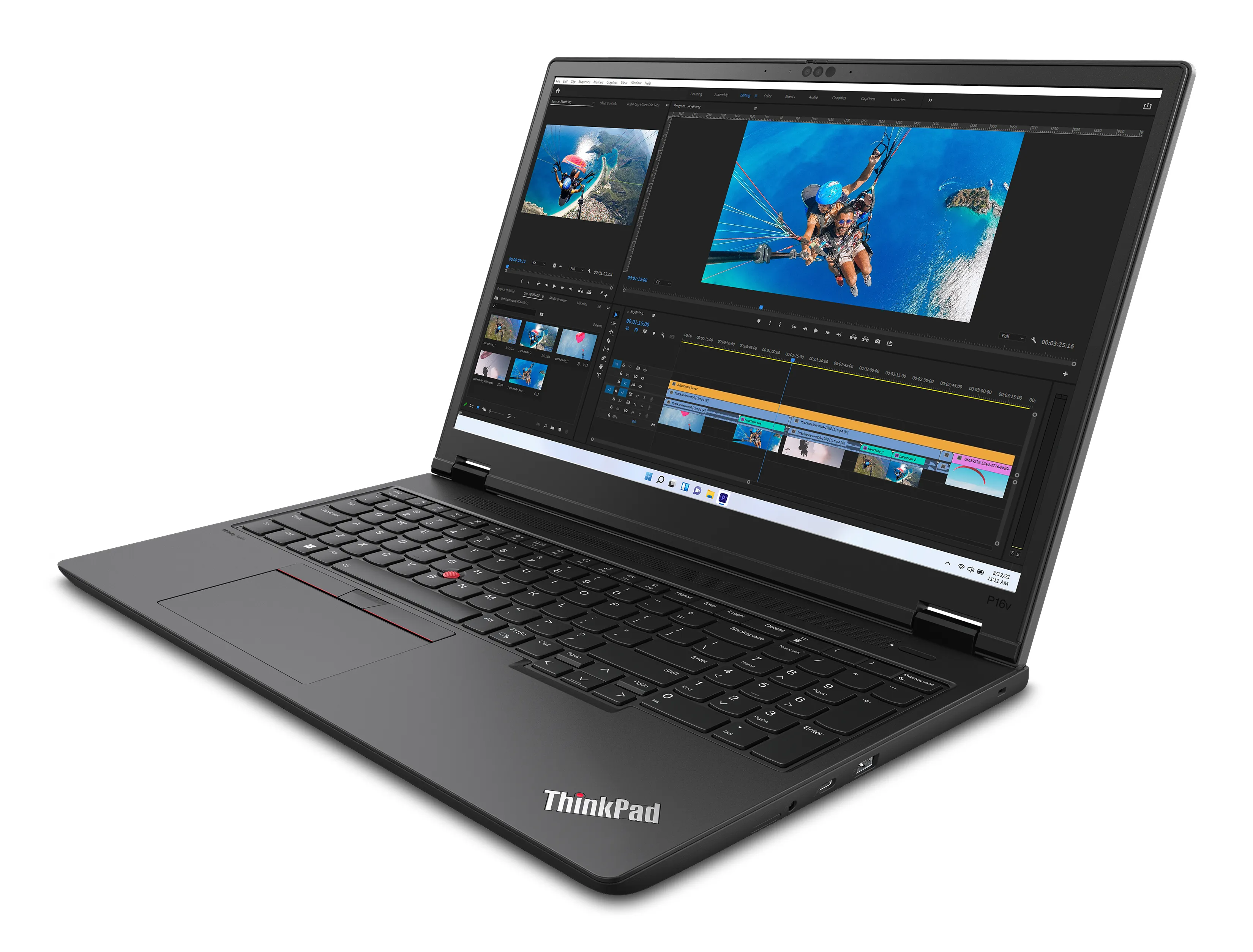 Lenovo ThinkPad P16v G2 16&quot; Intel Ultra 7 165H, 32 GB, 1 TB, RTX 2000, Win 11 Pro - b&auml;rbar dator, Black