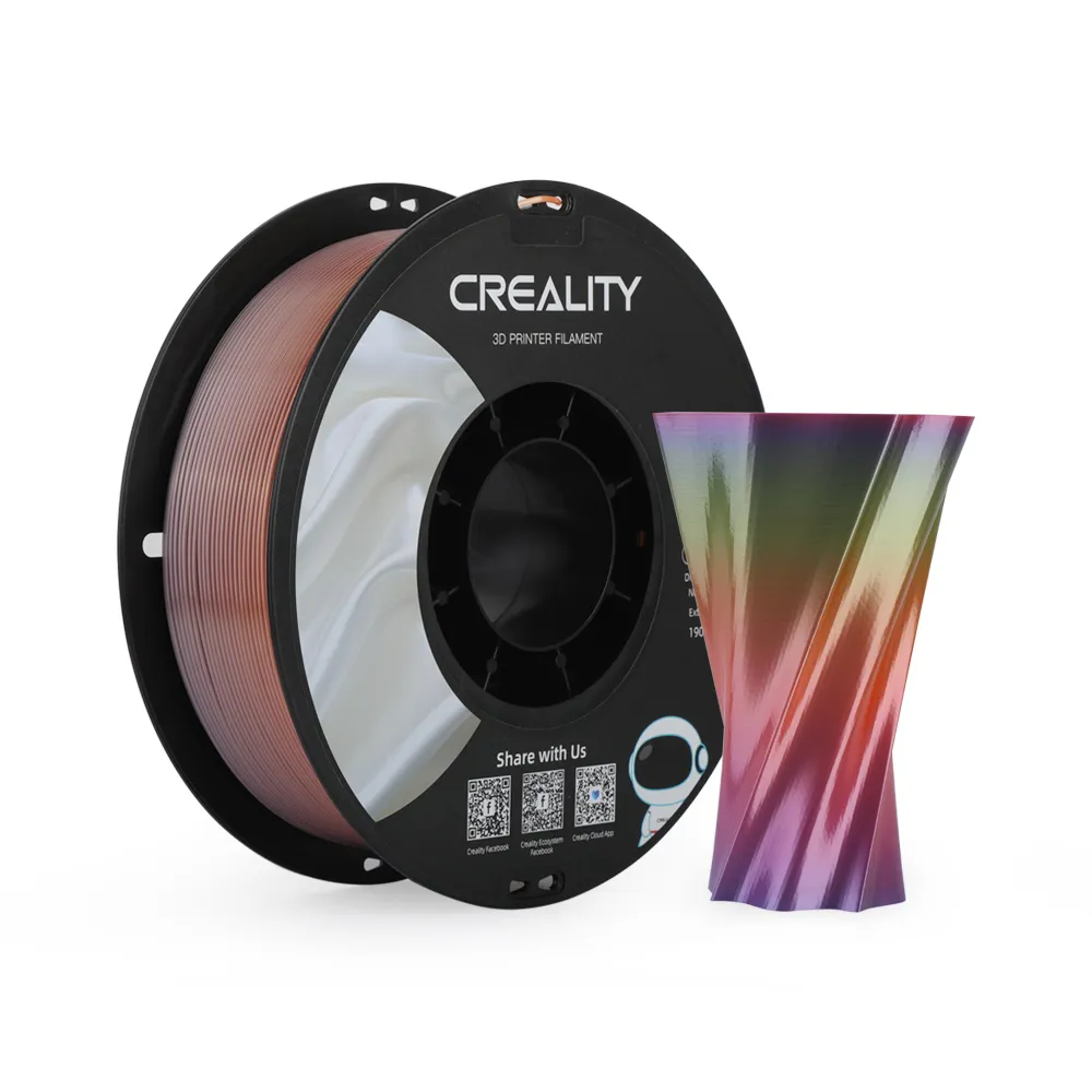 Creality CR-Silk PLA 1.75 mm, 1 kg 3D-skrivarfilament, Rainbow