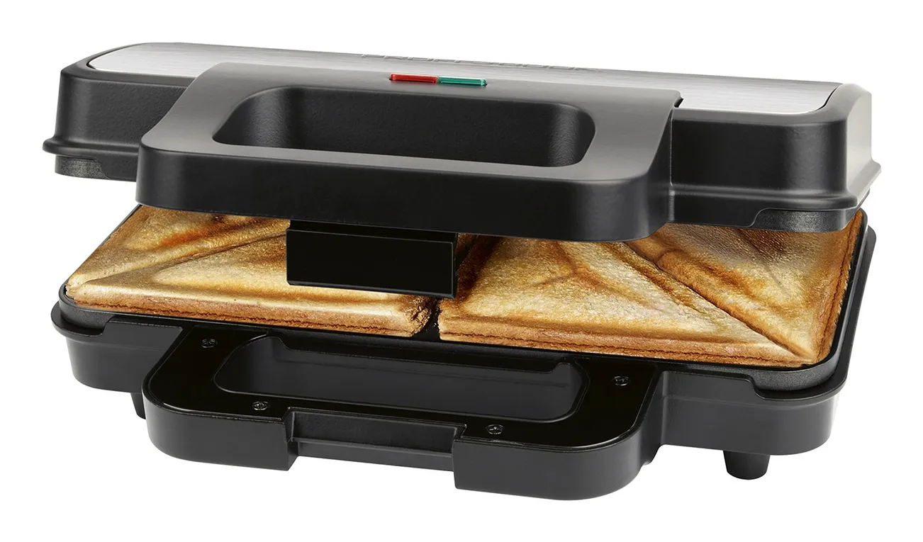 PROFICOOK 501315 Sandwich Toaster, Stainless Steel, 900 W, 2 Slices