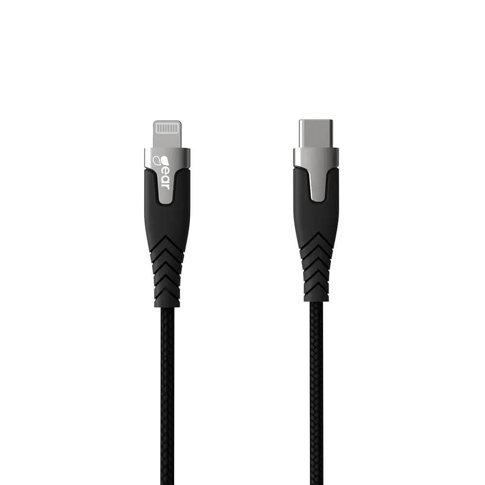 Gear PRO Kevlar USB-C to Lightning cable, 1.5 m, Black