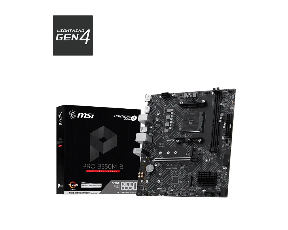 MSI PRO B550M-B AM4 mATX moderkort