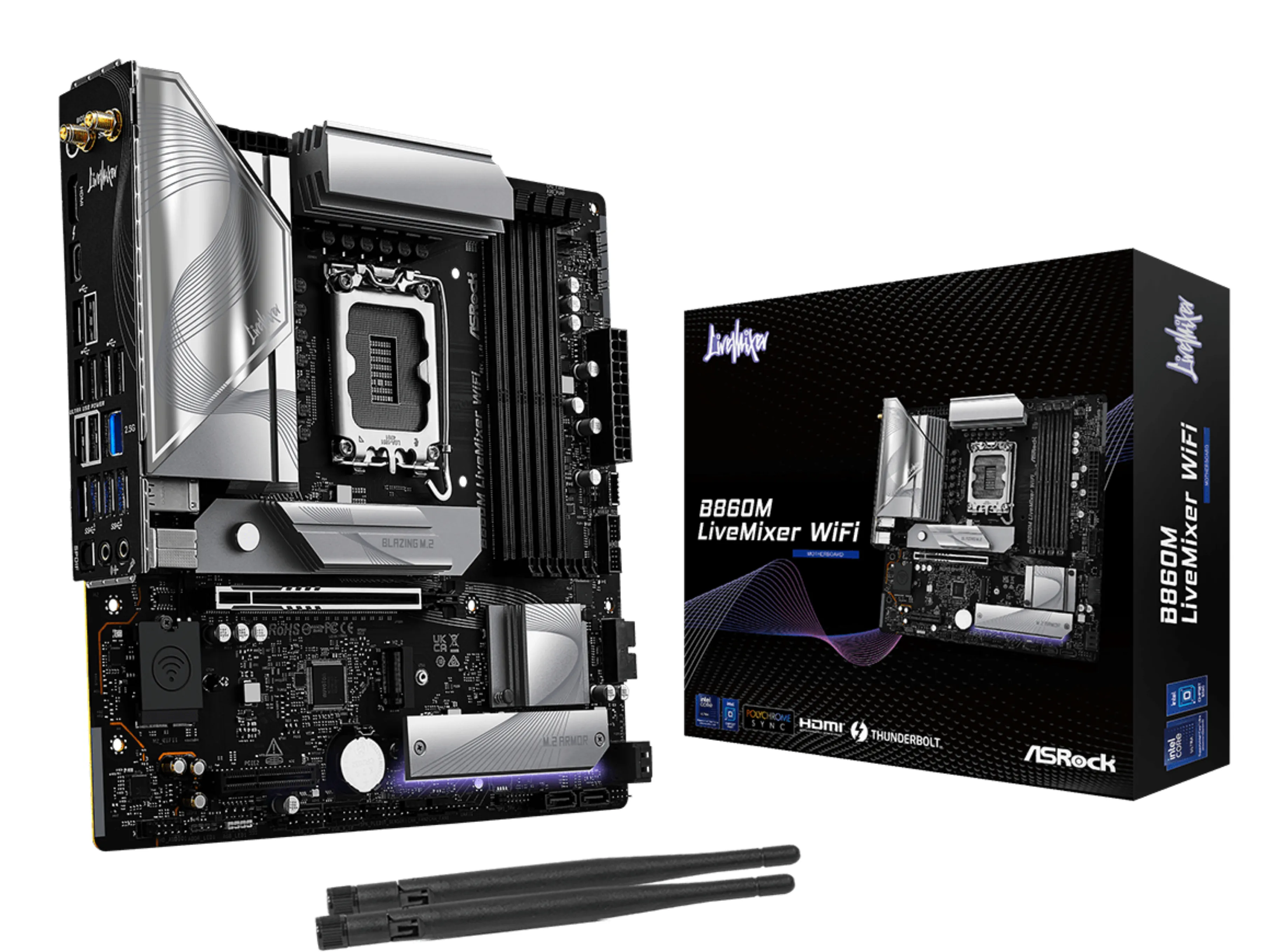 ASRock B860M LiveMixer WiFi 6E LGA 1851 mATX DDR5 - motherboard