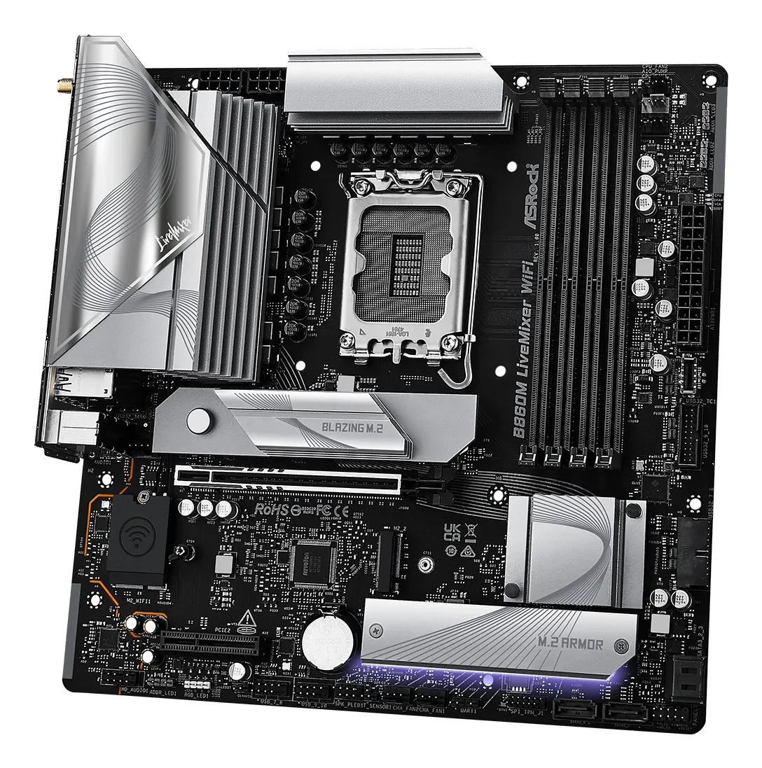 ASRock B860M LiveMixer WiFi 6E LGA 1851 mATX DDR5 - motherboard ASRock B860M LiveMixer WiFi 6E LGA 1851 mATX DDR5 - motherboard