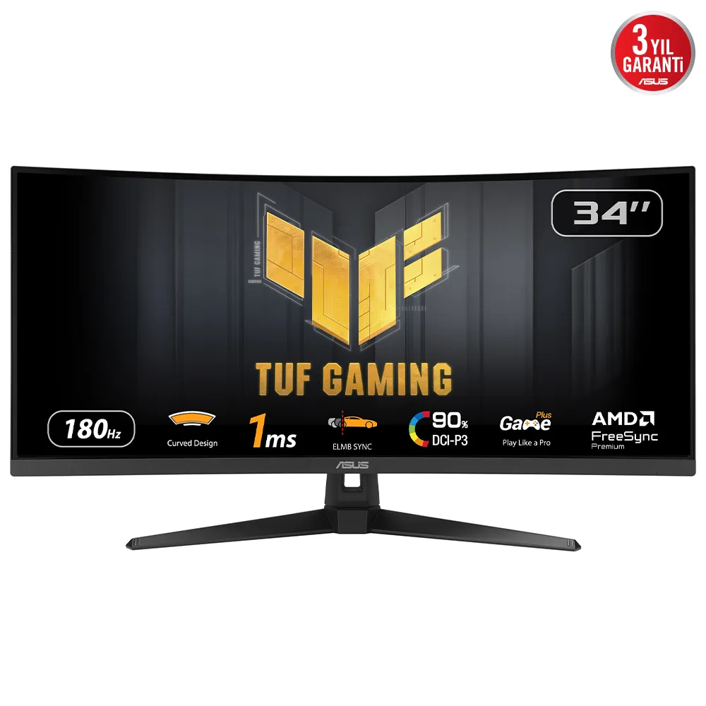 ASUS TUF Gaming VG34VQ3B 34" UWQHD, VA curved gamingsk&auml;rm