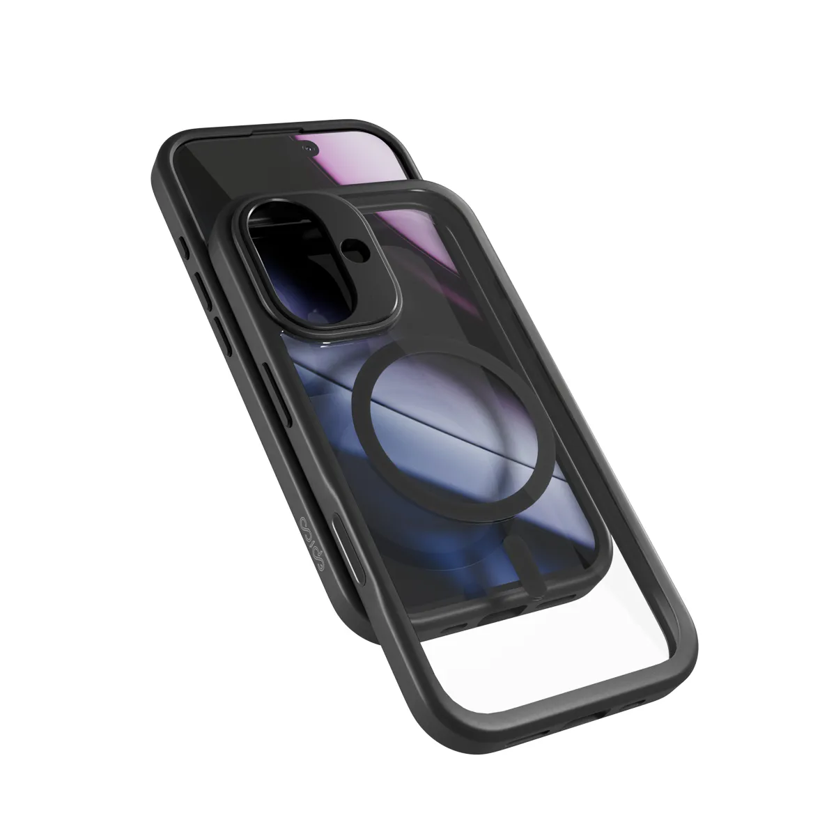 Epico Hero Pro Mag+ Case iPhone 17 Qi2  &amp;  MagSafe kompatibel, transparent svart