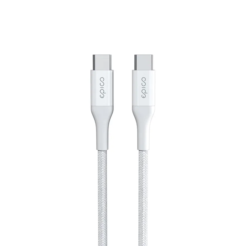 Epico Braided PD USB-C - USB-C 100W - cable, White, 2m