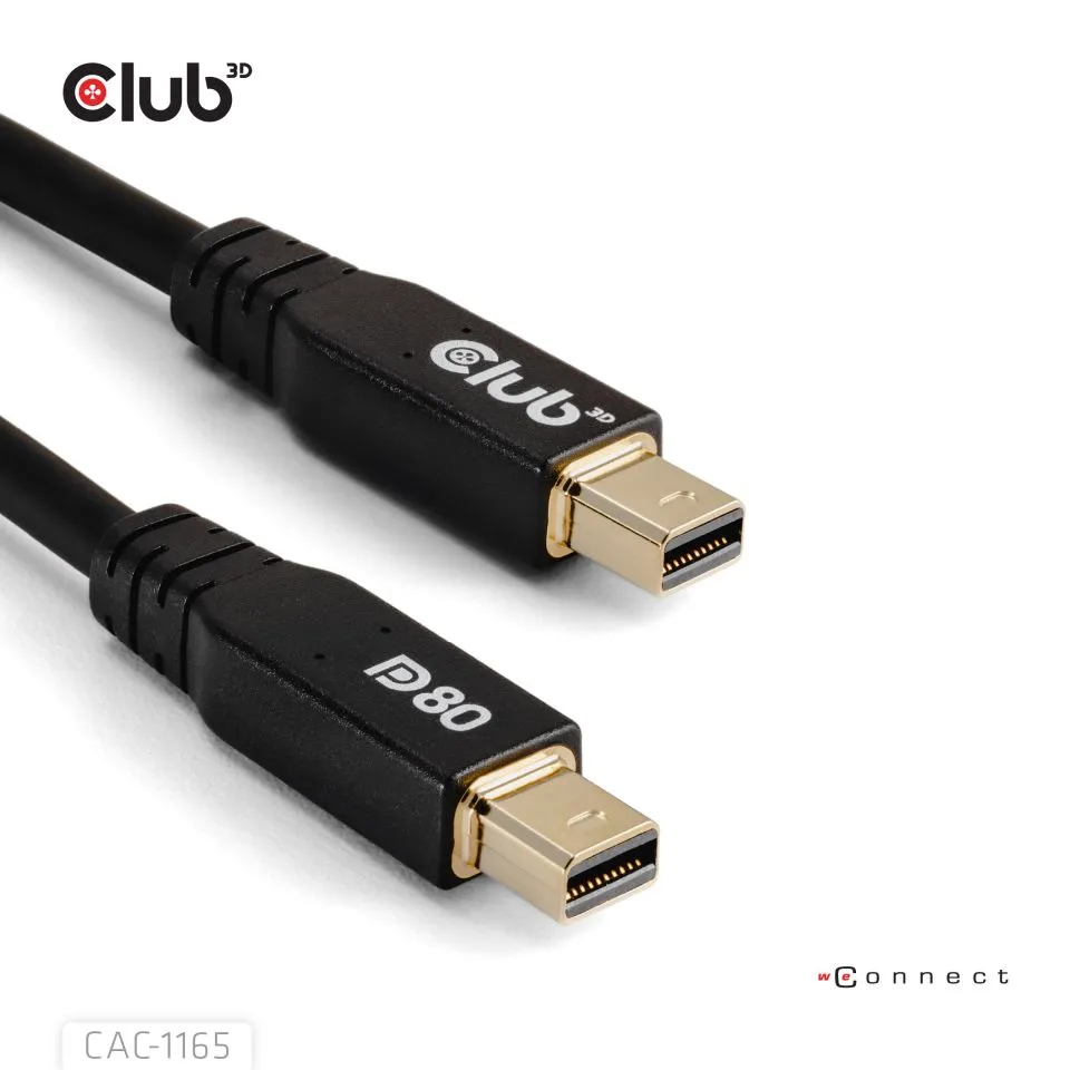 Club 3D Mini DisplayPort 2.1 DP80 10K 60Hz - cable, Black, 1m