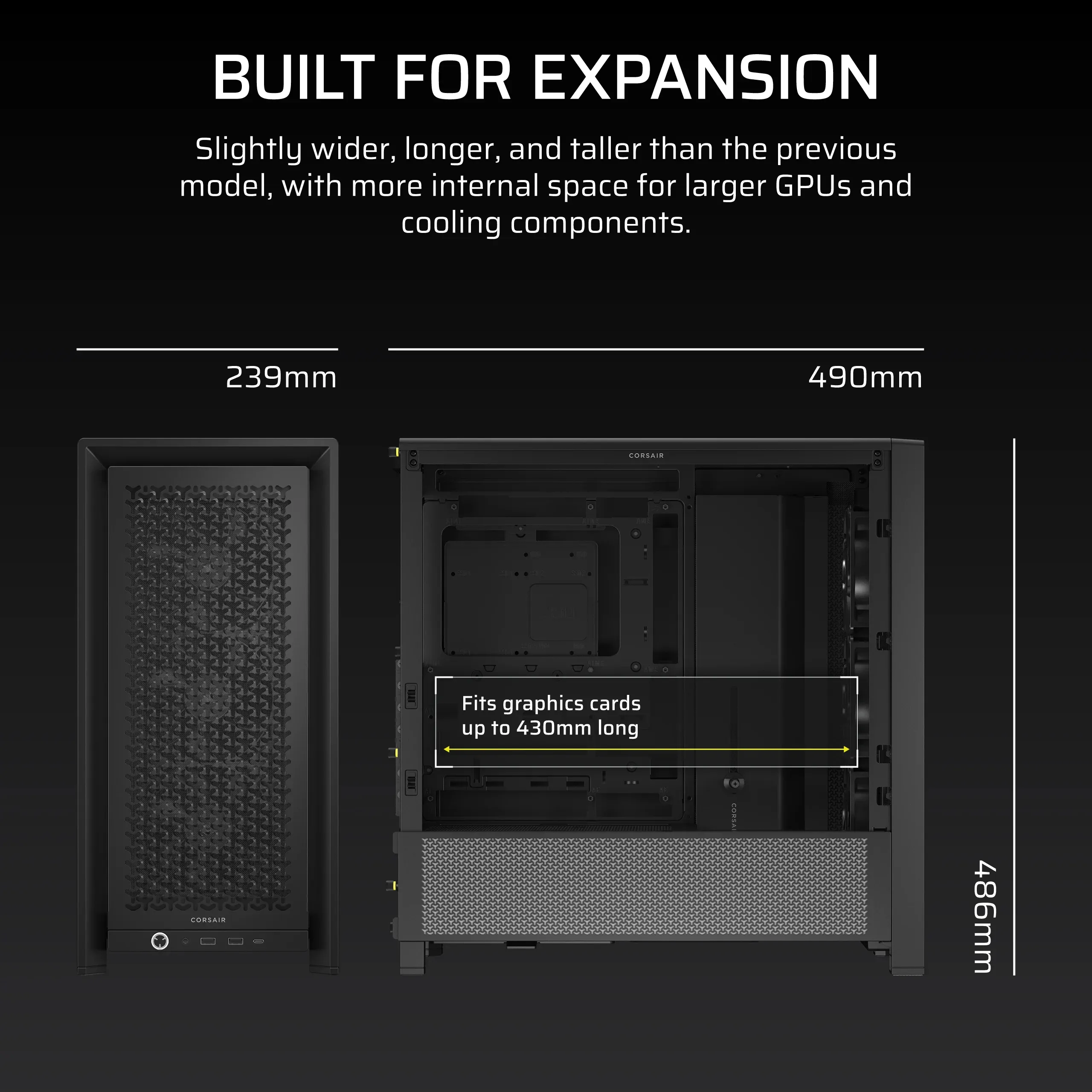 Corsair FRAME 4000D RS Airflow - midi tower window, black