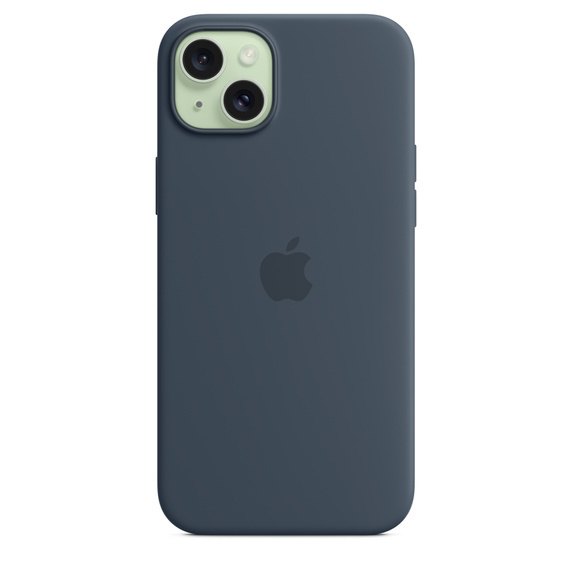 Apple iPhone 15 Plus, MagSafe -silikonikuori, Myrskynsininen