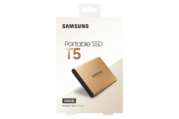 Samsung T5 500GB - External SSD, Gold