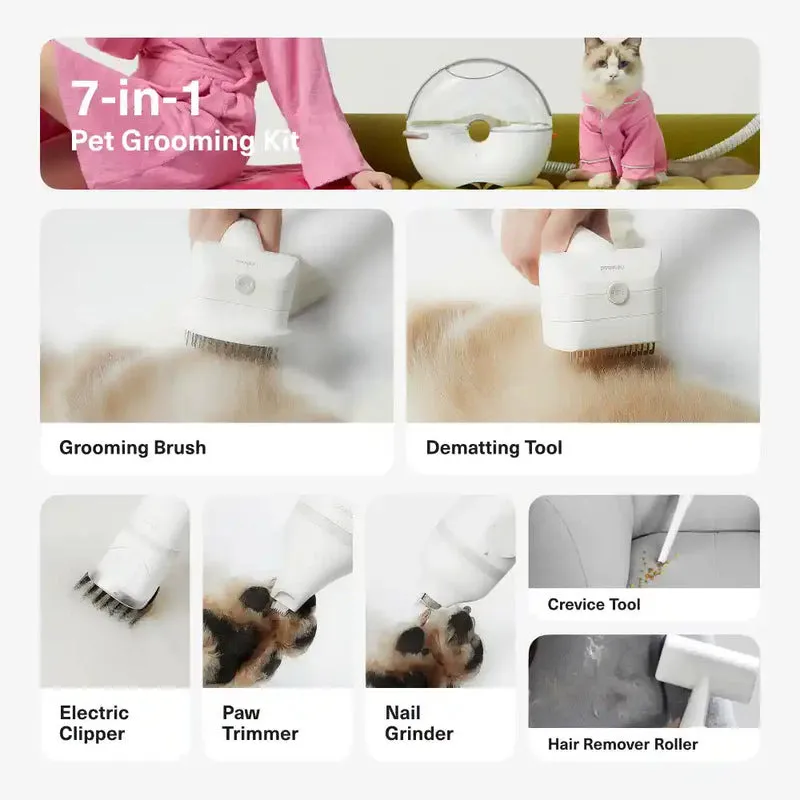 Neakasa S1 Pro 7-in-1 Pet Grooming Vacuum Kit White
