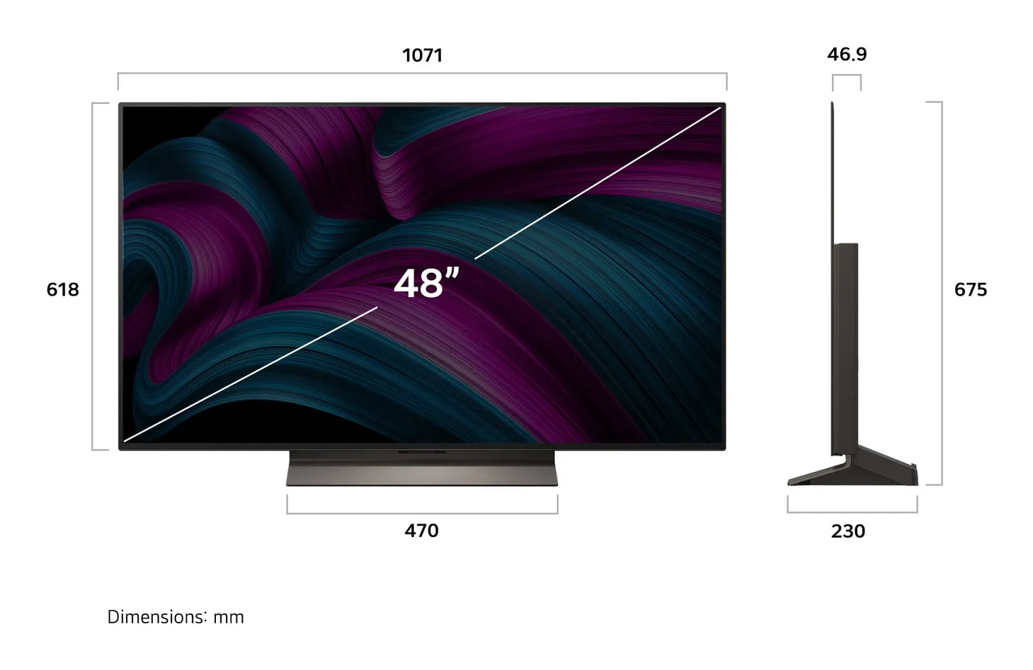 LG C5 OLED48C54LA 48" 4K webOS TV, 144Hz, Dolby Vision, HDR10