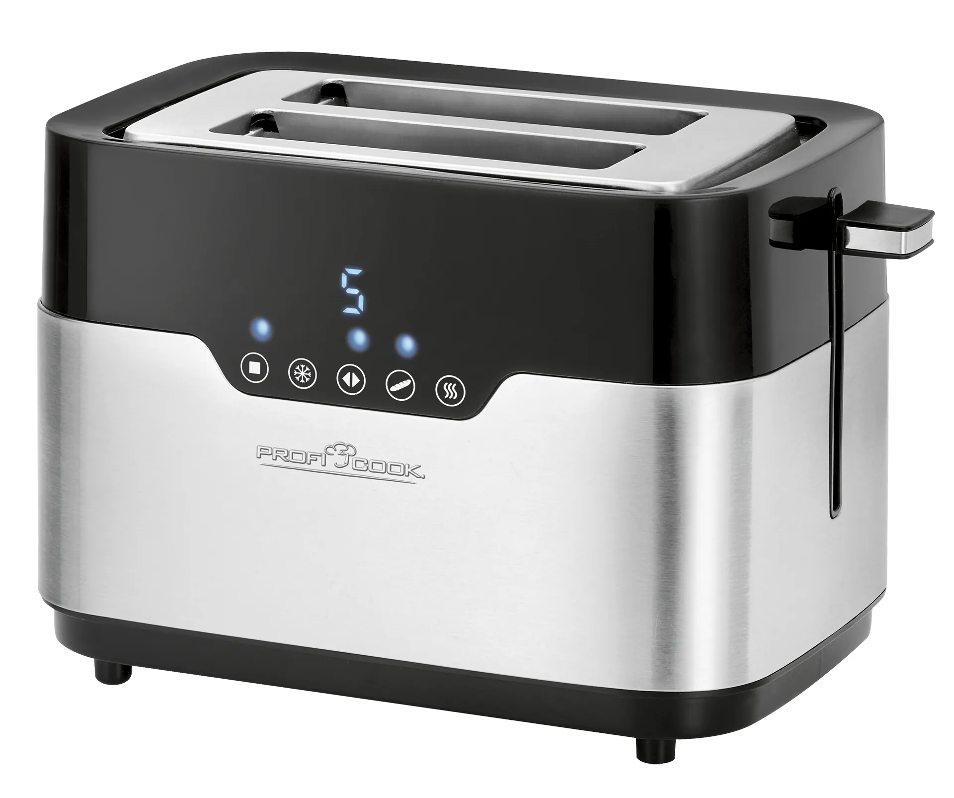 ProfiCook PCTA1170 Toaster, 920 W, Black & Stainless Steel