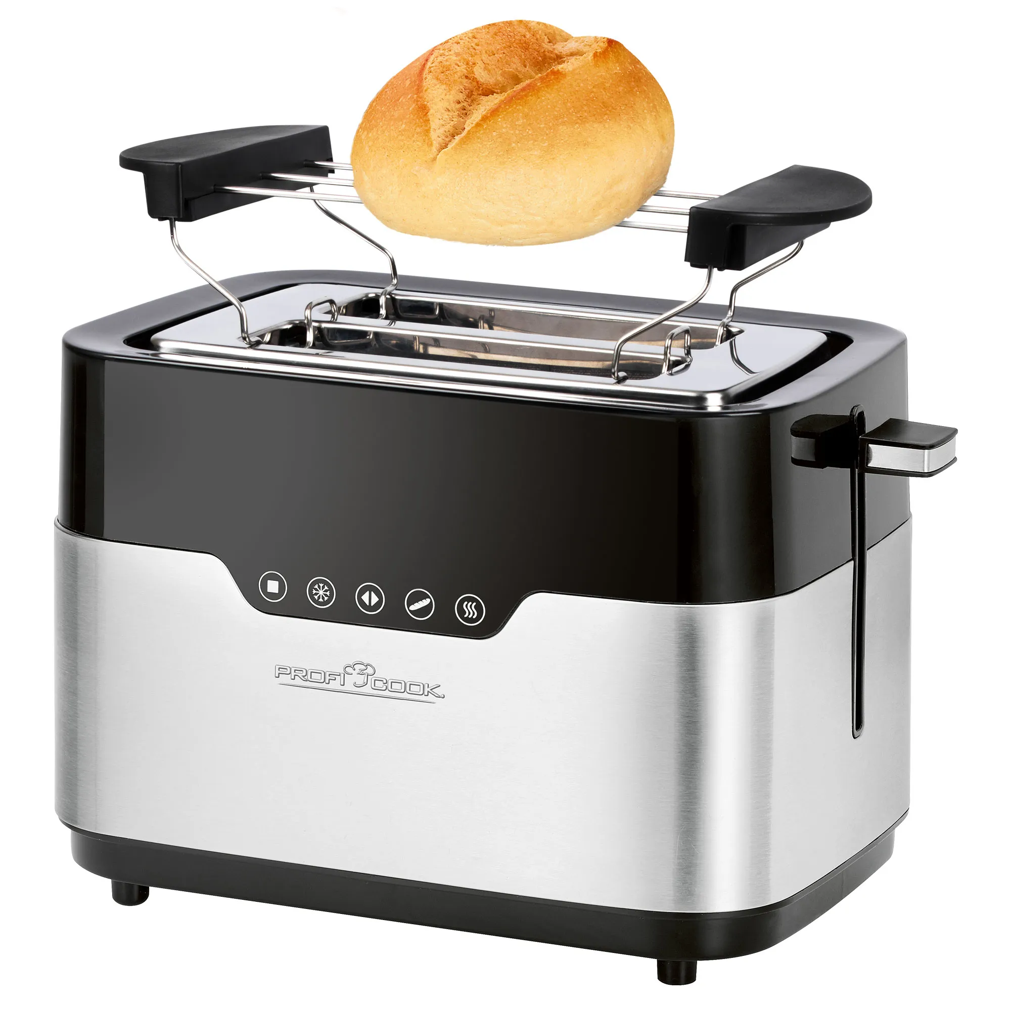 ProfiCook PCTA1170 Toaster, 920 W, Black & Stainless Steel