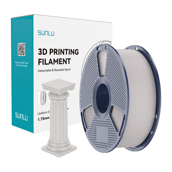 SUNLU PLA marmori, 1.75 mm, 1 kg -3D-tulostusfilamentti, vaaleanharmaa