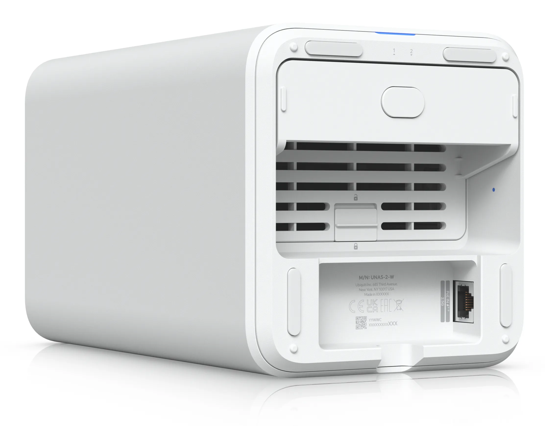 Ubiquiti UniFi UNAS 2 - N&auml;tverkslagring, vit