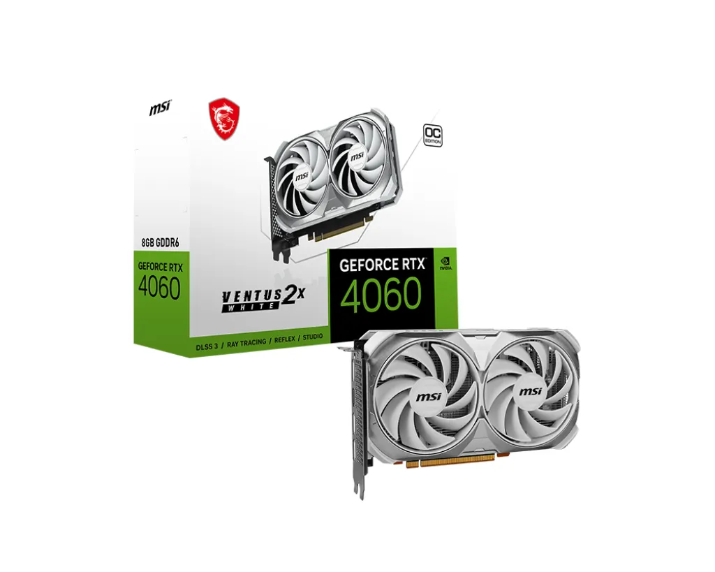 MSI GeForce RTX 4060 Ventus 2X White OC 8 Gt -näytönohjain